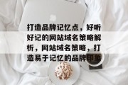 打造品牌记忆点，好听好记的网站域名策略解析，网站域名策略，打造易于记忆的品牌印象
