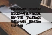 揭秘网站提升流量的秘密武器—专业网站流量提升专家，专业网站流量提升秘籍，揭秘高效引流之道