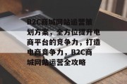 B2C商城网站运营策划方案，全方位提升电商平台的竞争力，打造电商竞争力，B2C商城网站运营全攻略