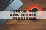 小区生意之最，探寻财富之源，小区生意之最，探寻财富之源的秘密