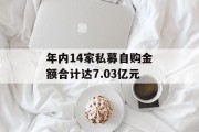 年内14家私募自购金额合计达7.03亿元