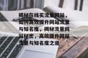 揭秘在线买流量网站，如何高效提升网站流量与知名度，揭秘流量网站秘密，高效提升网站流量与知名度之道