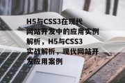 H5与CSS3在现代网站开发中的应用实例解析，H5与CSS3实战解析，现代网站开发应用案例