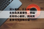 深入解析，什么叫网站名称及其重要性，网站名称核心解析，揭秘其重要性与战略价值