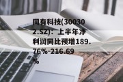 同有科技(300302.SZ)：上半年净利润同比预增189.76%-216.69%