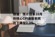 穆迪：预计日本10月份核心CPI通胀率同比下降至2.2%