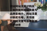 揭秘网站流量IP购买，如何提升网站流量与品牌影响力，网站流量IP购买攻略，高效提升网站流量与品牌影响力的秘密