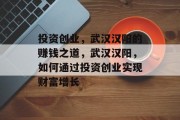 投资创业,武汉汉阳的赚钱之道,武汉汉阳,如何通过投资创业实现财富增长