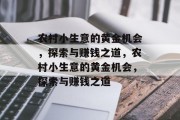 农村小生意的黄金机会,探索与赚钱之道,农村小生意的黄金机会,探索与赚钱之道