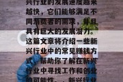 新兴行业如何赚钱?新兴行业的发展速度越来越快,它们能够满足不同消费者的需求,并且具有巨大的发展潜力。这篇文章将介绍一些新兴行业中的常见赚钱方式,帮助你了解在新兴行业中寻找工作和创业的可能性。,新兴行业的最佳赚钱方式及前景