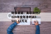 财报速递：美联新材2024年全年净利润3581.12万元