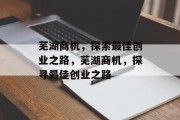 芜湖商机,探索最佳创业之路,芜湖商机,探寻最佳创业之路