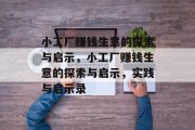小工厂赚钱生意的探索与启示，小工厂赚钱生意的探索与启示，实践与启示录