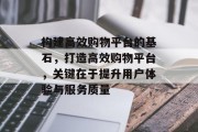 构建高效购物平台的基石，打造高效购物平台，关键在于提升用户体验与服务质量
