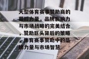 大型体育赛事赞助商的幕后力量，品牌影响力与市场战略的完美结合，赞助巨头背后的策略，体育赛事赞助中的品牌力量与市场智慧
