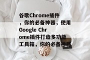谷歌Chrome插件，你的必备神器，使用Google Chrome插件打造多功能工具箱，你的必备神器