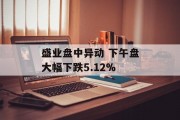 盛业盘中异动 下午盘大幅下跌5.12%