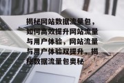 揭秘网站数据流量包，如何高效提升网站流量与用户体验，网站流量与用户体验双提升，揭秘数据流量包奥秘