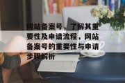 网站备案号，了解其重要性及申请流程，网站备案号的重要性与申请步骤解析