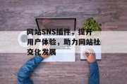 网站SNS插件，提升用户体验，助力网站社交化发展