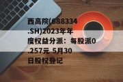 西高院(688334.SH)2023年年度权益分派：每股派0.257元 5月30日股权登记