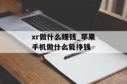 xr做什么赚钱_苹果手机做什么能挣钱
