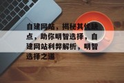 自建网站，揭秘其优缺点，助你明智选择，自建网站利弊解析，明智选择之道
