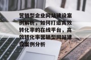 营销型企业网站建设案例解析，如何打造高效转化率的在线平台，高效转化率营销型网站建设案例分析