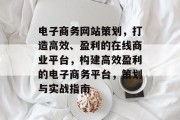电子商务网站策划，打造高效、盈利的在线商业平台，构建高效盈利的电子商务平台，策划与实战指南