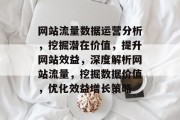 网站流量数据运营分析，挖掘潜在价值，提升网站效益，深度解析网站流量，挖掘数据价值，优化效益增长策略