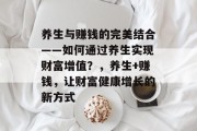 养生与赚钱的完美结合——如何通过养生实现财富增值？，养生+赚钱，让财富健康增长的新方式