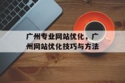 广州专业网站优化,广州网站优化技巧与方法 广州专业网站优化,广州网站优化技巧与方法