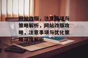 网站改版，注意事项与策略解析，网站改版攻略，注意事项与优化策略深度解析
