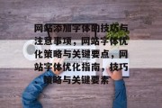 网站添加字体的技巧与注意事项，网站字体优化策略与关键要点，网站字体优化指南，技巧、策略与关键要素