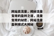 网站卖流量，揭秘流量变现的盈利之道，流量变现的秘密，网站流量盈利模式大揭秘