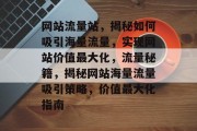 网站流量站，揭秘如何吸引海量流量，实现网站价值最大化，流量秘籍，揭秘网站海量流量吸引策略，价值最大化指南