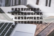 年底生意的财富密码，如何实现最赚钱的商机，年底生意的财富密码，如何把握最赚钱的商机