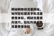 揭秘刷移动流量网站，如何轻松提高手机流量使用体验，揭秘流量提升技巧，轻松升级手机流量使用体验