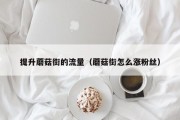 提升蘑菇街的流量（蘑菇街怎么涨粉丝）