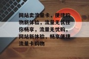 网站卖流量卡，便捷购物新体验，流量无忧任你畅享，流量无忧购，网站新体验，畅享便捷流量卡购物