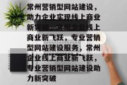 常州营销型网站建设，助力企业实现线上商业新突破，常州企业线上商业新飞跃，专业营销型网站建设服务，常州企业线上商业新飞跃，专业营销型网站建设助力新突破
