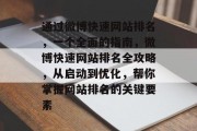 通过微博快速网站排名，一个全面的指南，微博快速网站排名全攻略，从启动到优化，帮你掌握网站排名的关键要素