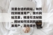 流量合适的网站，如何找到精准用户，提升网站流量，精准引流秘籍，揭秘如何找到网站精准用户，高效提升流量
