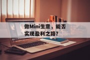 做Mini生意，能否实现盈利之路？