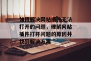 如何解决网站插件无法打开的问题，理解网站插件打开问题的原因并找到解决方案