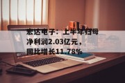 宏达电子：上半年归母净利润2.03亿元，同比增长11.78%