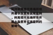 如何利用现代市场环境开展小生意并实现盈利,利用现代市场环境开展小生意并实现盈利的策略 如何利用现代市场环境开展小生意并实现盈利,利用现代市场环境开展小生意并实现盈利的策略