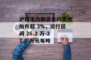 沪锡主力期货合约周中抬升超 3%，运行区间 26.2 万-27.8 万元每吨