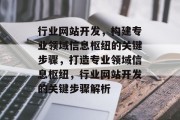 行业网站开发，构建专业领域信息枢纽的关键步骤，打造专业领域信息枢纽，行业网站开发的关键步骤解析
