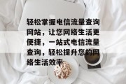 轻松掌握电信流量查询网站，让您网络生活更便捷，一站式电信流量查询，轻松提升您的网络生活效率